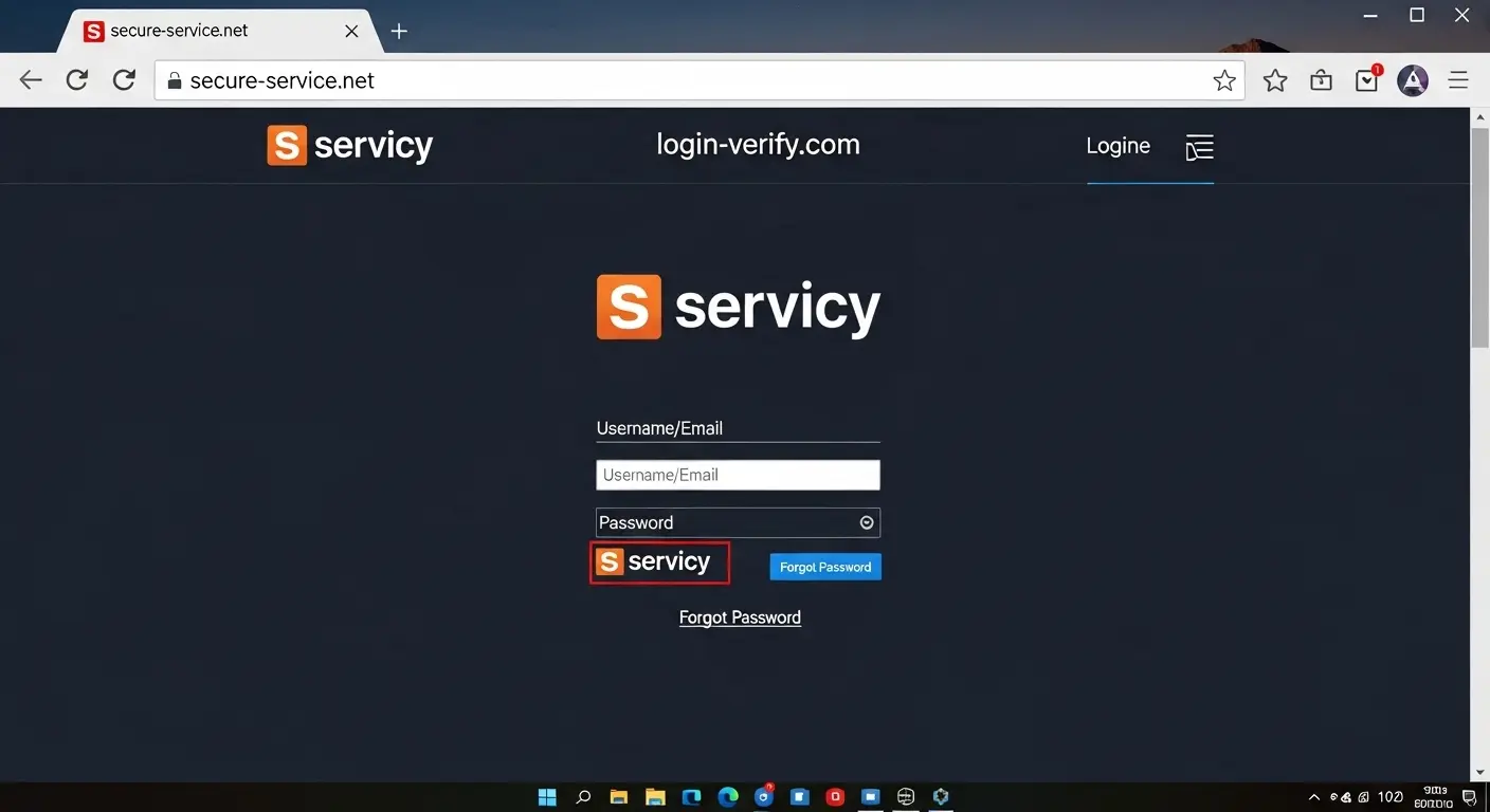 正規サイトにそっくりなフィッシング詐欺サイトの偽画面