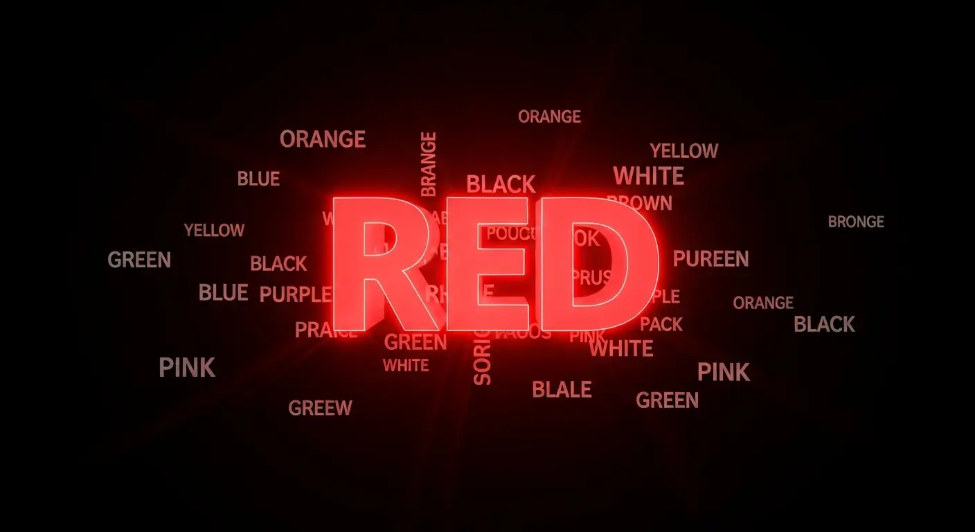 プロンプトの強調構文を表現した画像。「RED」という単語が強く光っている。