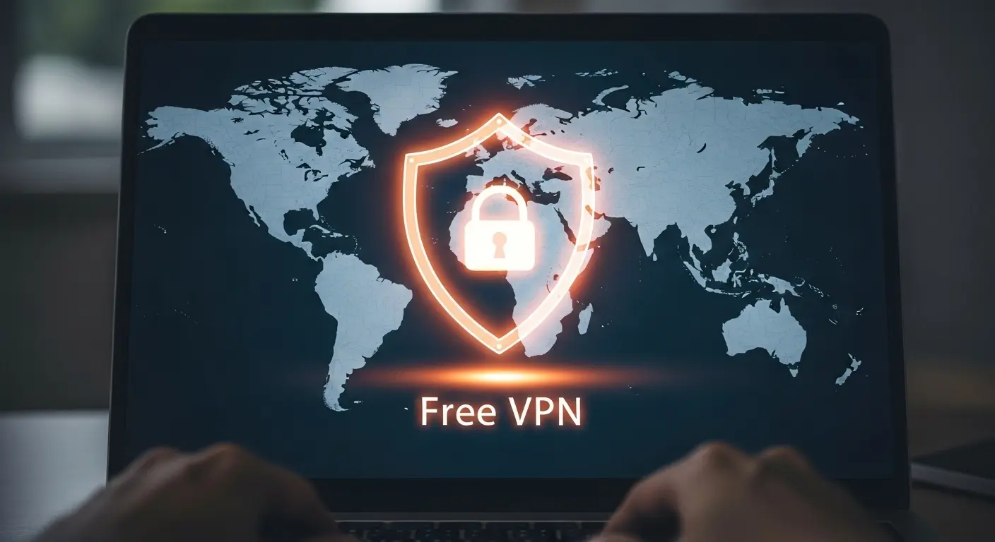 無料VPNの安全性とセキュリティを象徴する画像