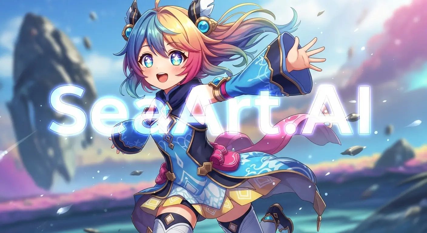 SeaArt.AIで生成されたアニメ風の可愛らしいキャラクターイラスト
