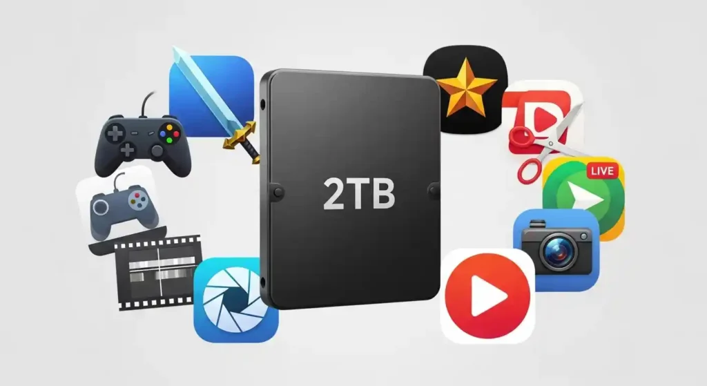 2TB SSDの容量目安