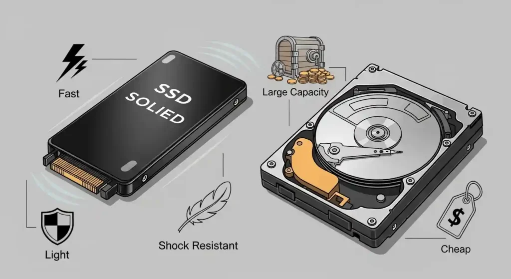 SSDとHDDの比較