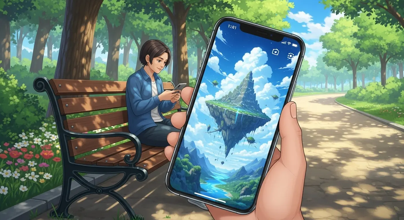 スマホでAIイラストを作るイメージ