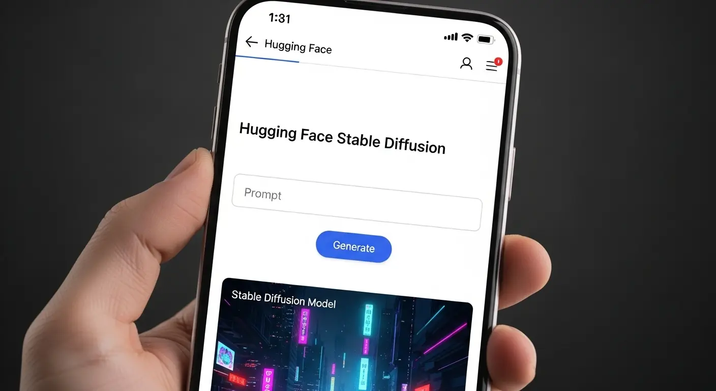 Hugging FaceのStable Diffusionデモ画面