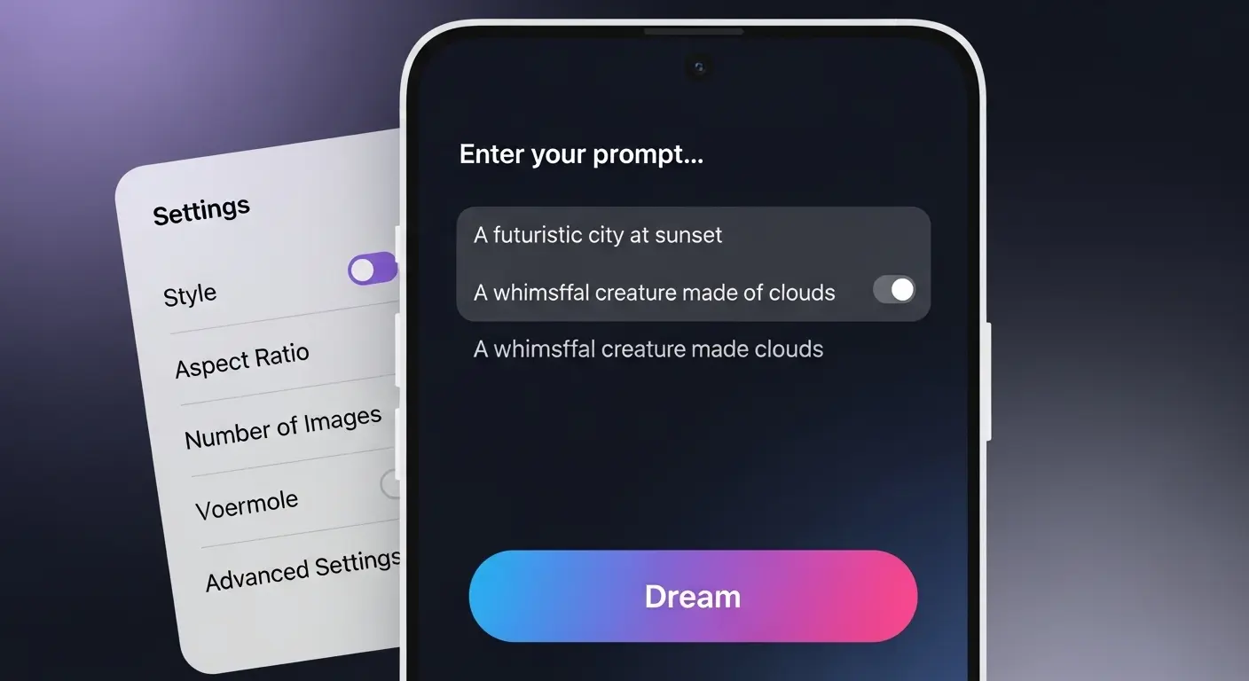 Dream Studioのスマホ画面