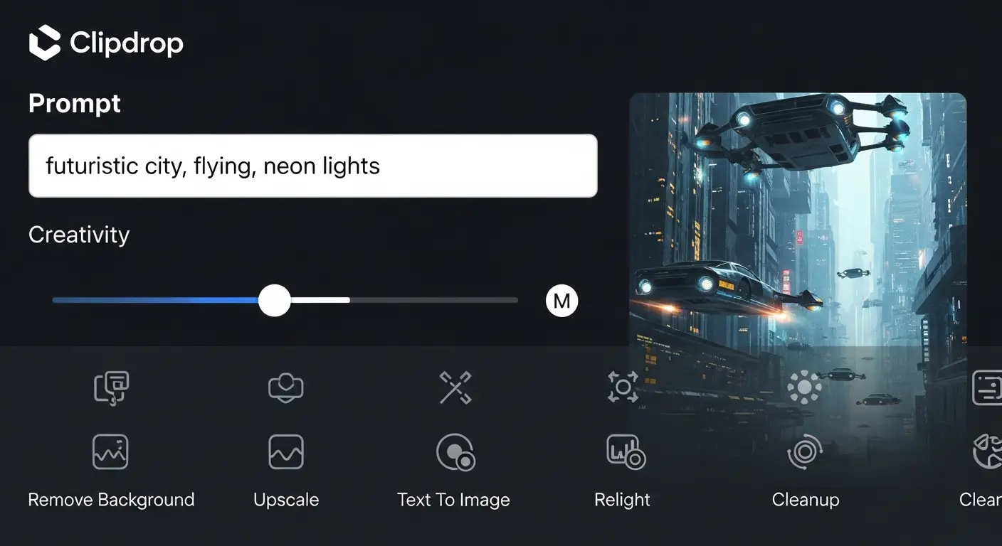 Clipdropの画像生成画面