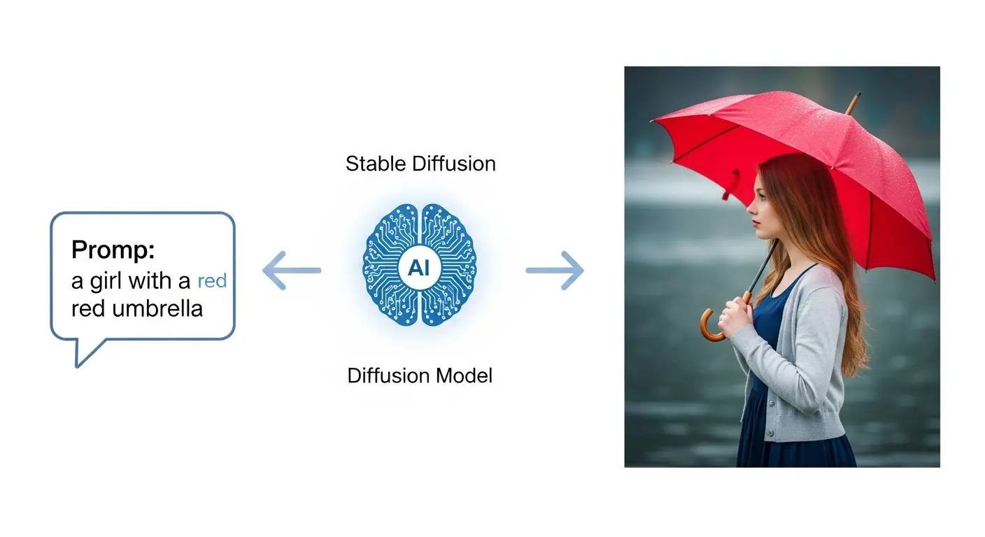 Stable Diffusionの仕組みを解説するインフォグラフィック