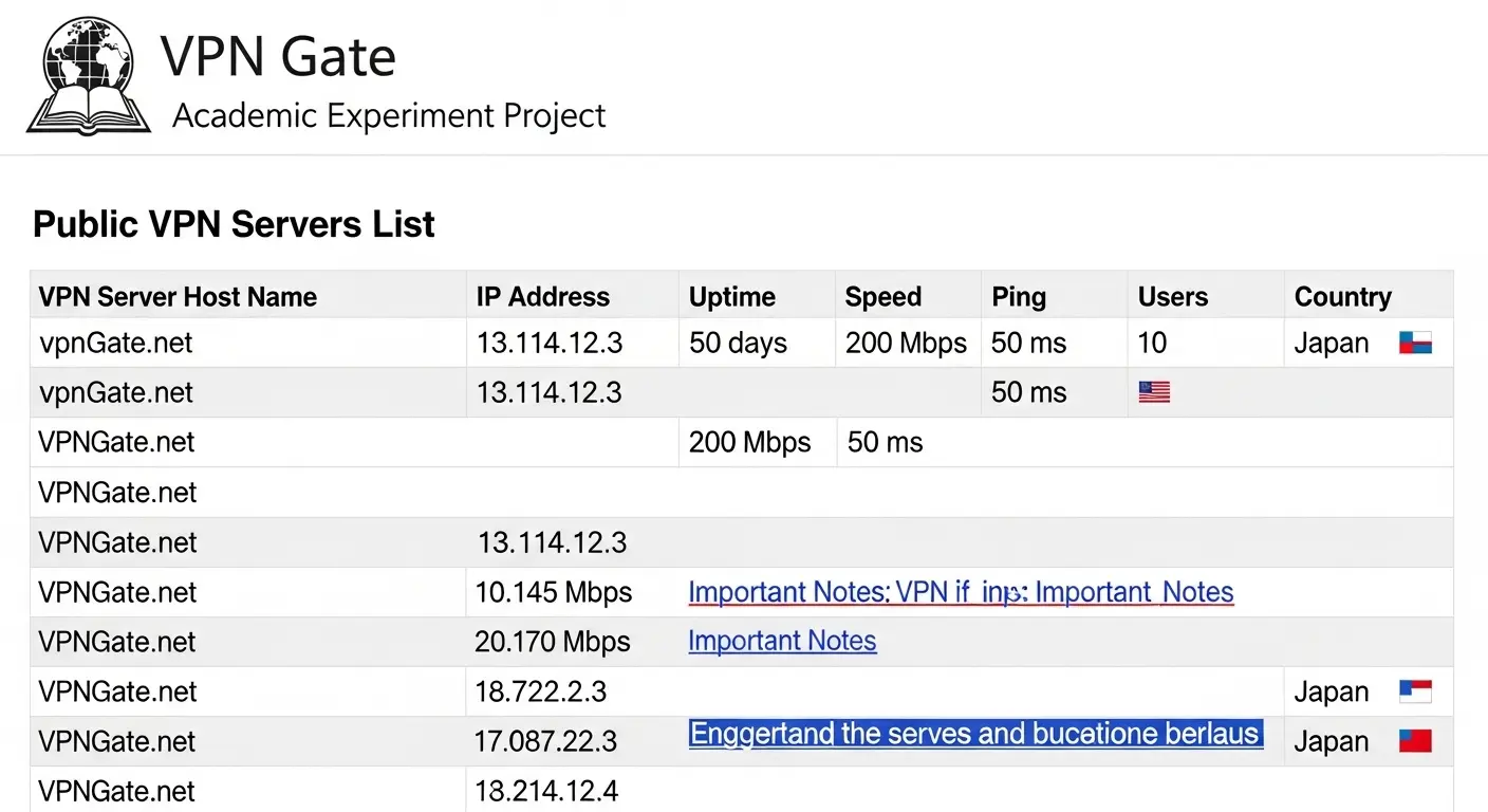 VPN Gateのウェブサイト画面
