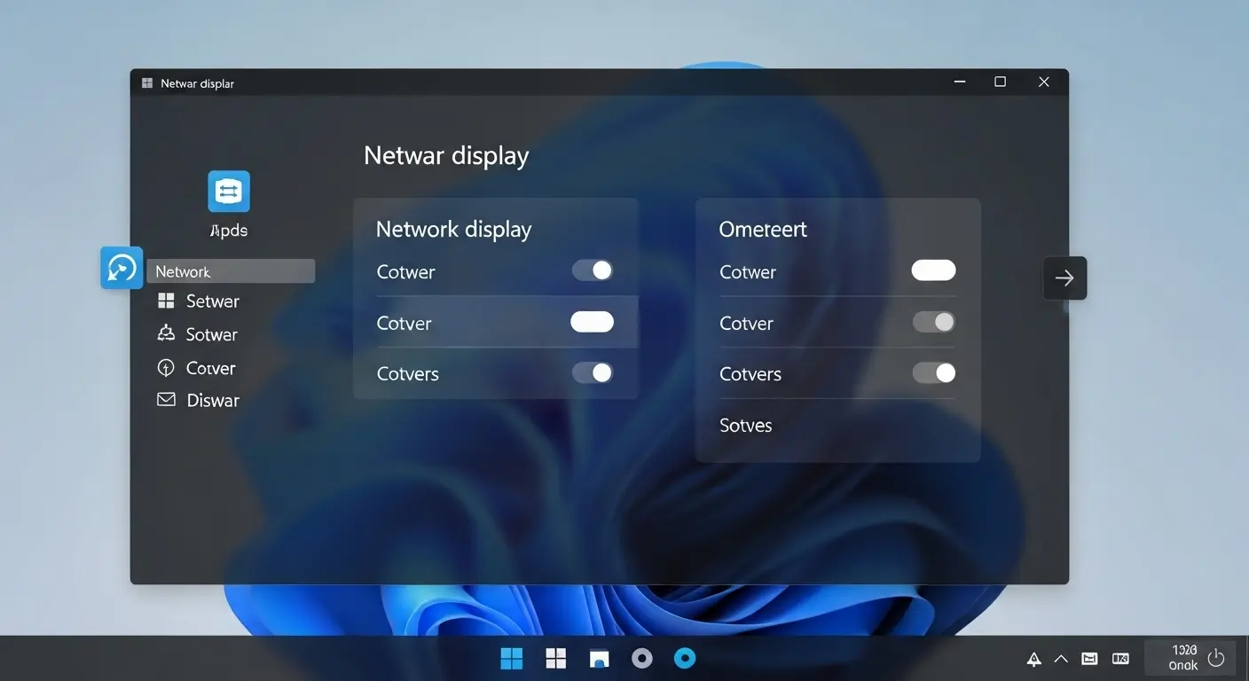 Windows 11のタスクバーの設定でネットワークアイコンの表示設定を確認している画面