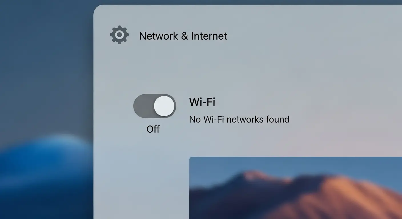 Windows 11の設定画面でWi-Fiのトグルスイッチがオフになっている状態