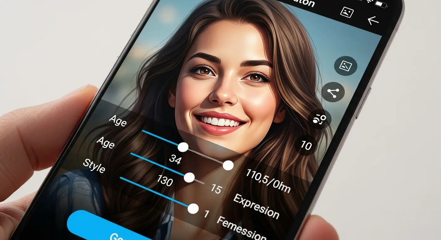 YouCam AI Image Generatorで女性のポートレートを生成