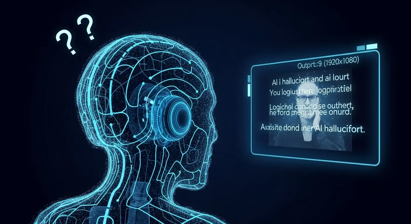 画像の認識結果が誤っていることを示す、混乱したAIのイラスト。