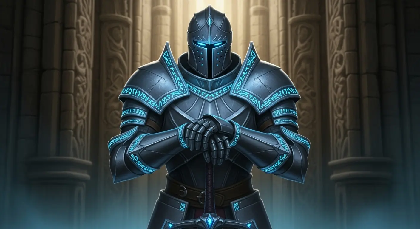 Artguruで生成されたファンタジー騎士のキャラクターデザイン画像。