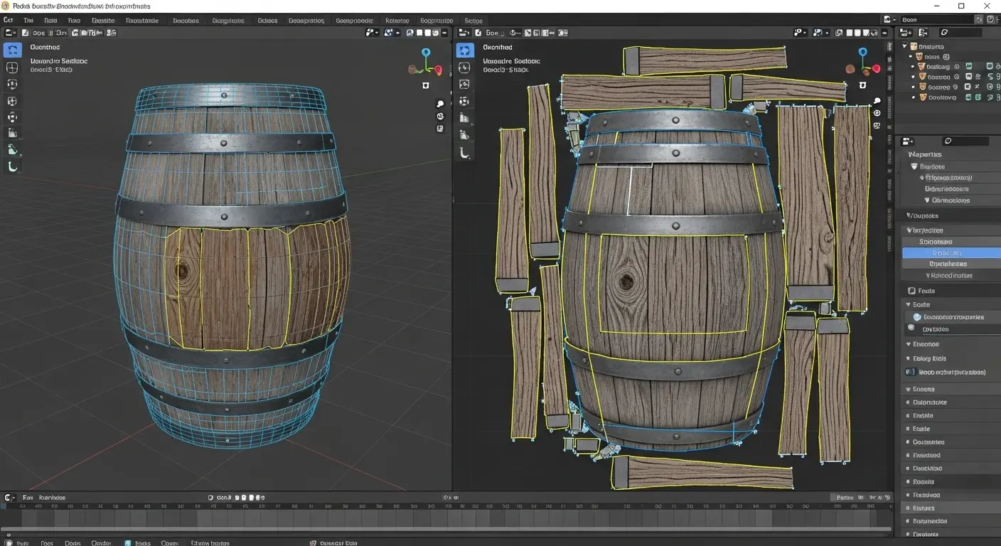 3DモデルのUV展開とテクスチャマッピング