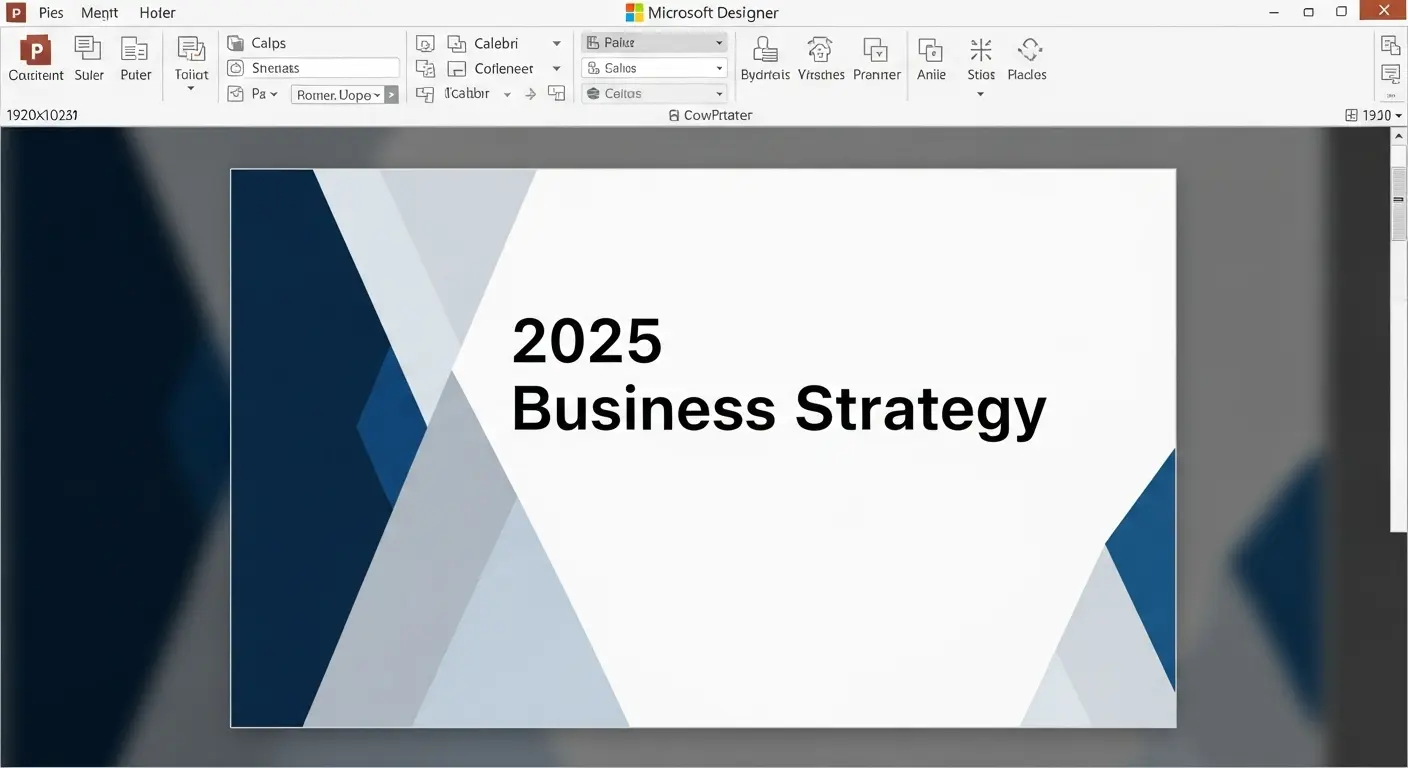 Microsoft Designerで作成したビジネスプレゼンテーション資料の表紙。
