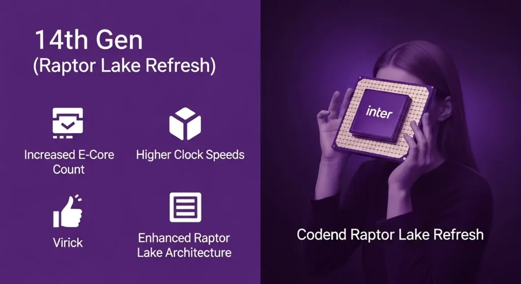Core iシリーズの世代別進化を示した年表。