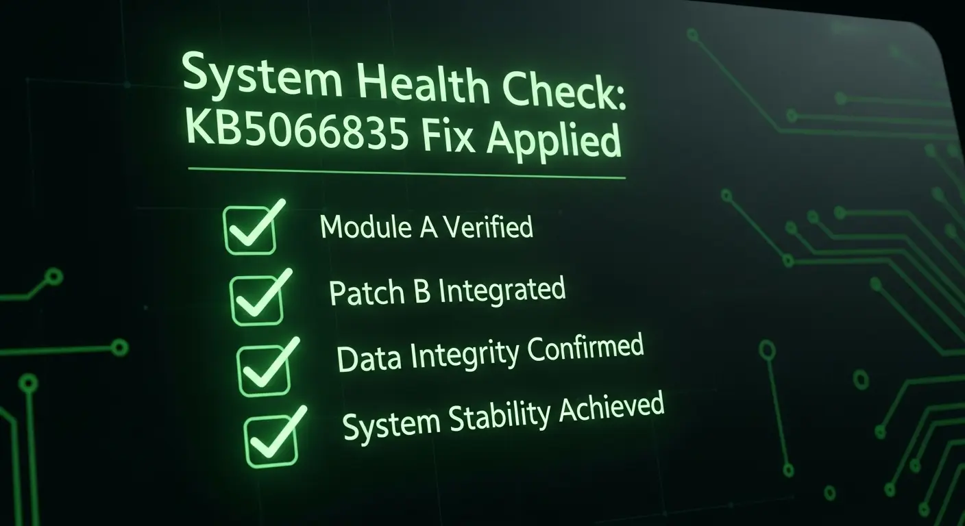 KB5066835の問題解決後に行うべきシステム確認のチェックリスト。
