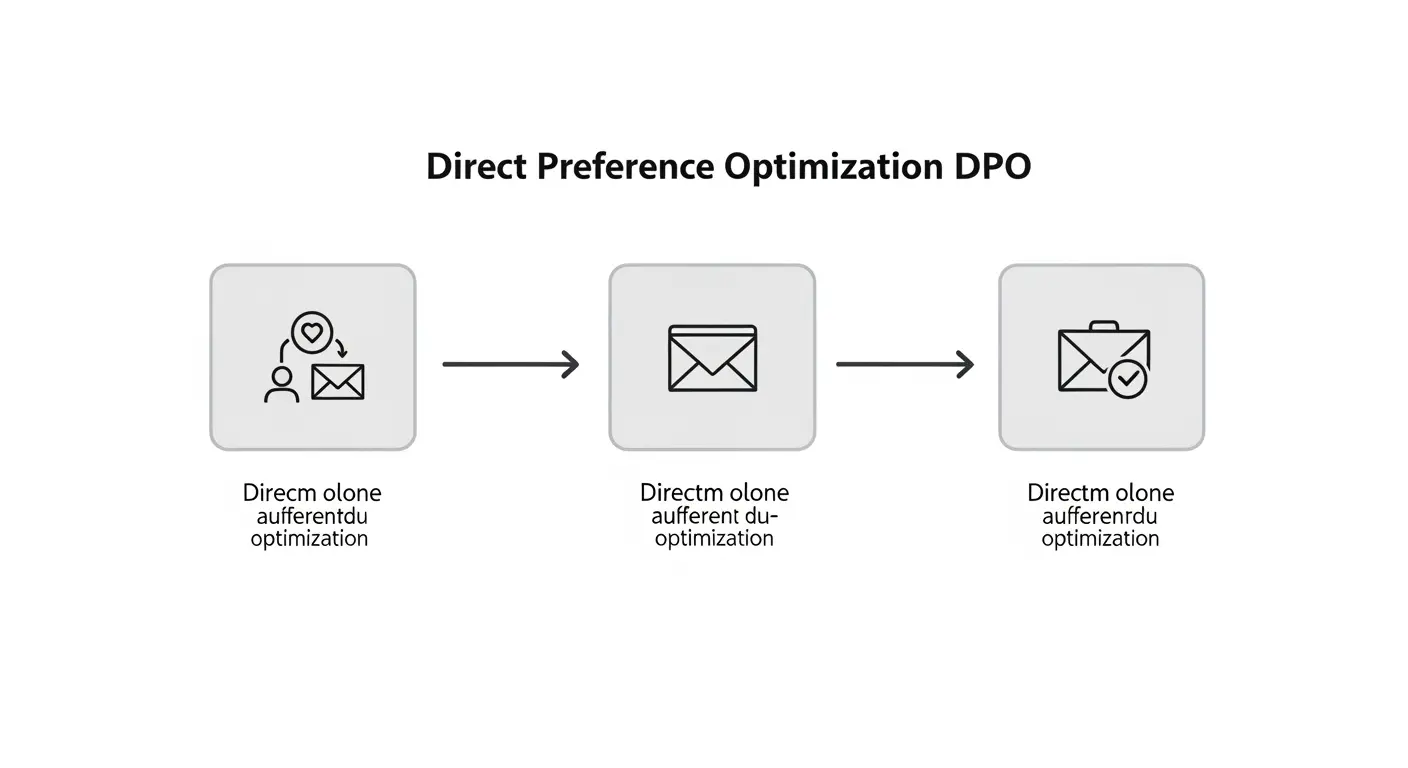 DPO(Direct Preference Optimization)によるLLM調整のプロセスフローチャート