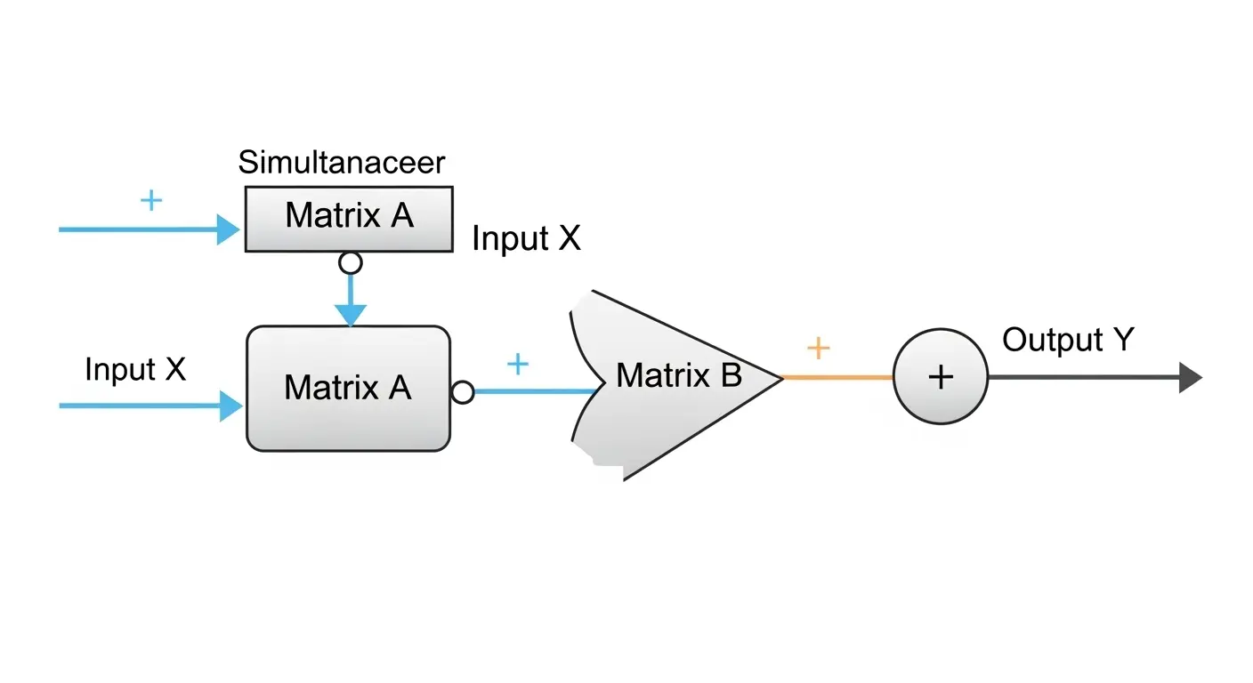 LoRA(Low-Rank Adaptation)の仕組み図:低ランク行列AとBの追加