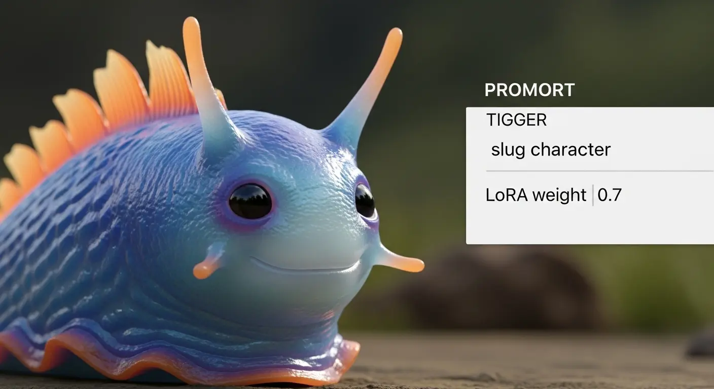 自作LoRAモデルで生成したキャラクター画像とプロンプト