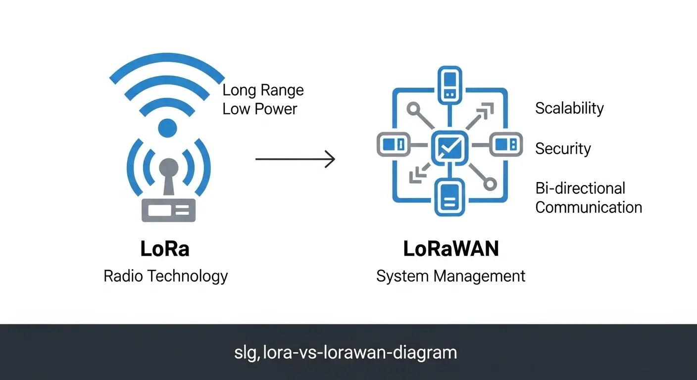 LoRa(物理層)とLoRaWAN(ネットワークプロトコル)の違いを図解