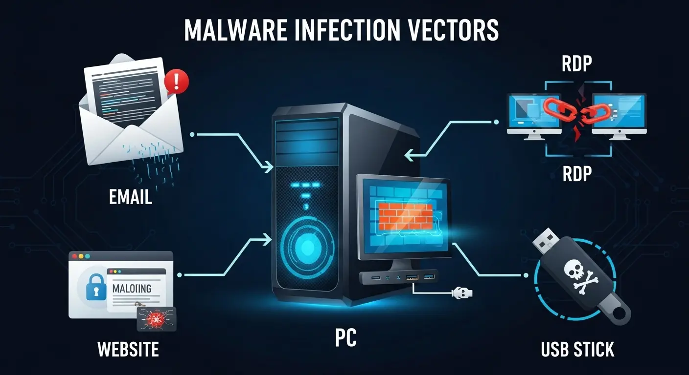 マルウェアの感染経路一覧とEmotetの侵入