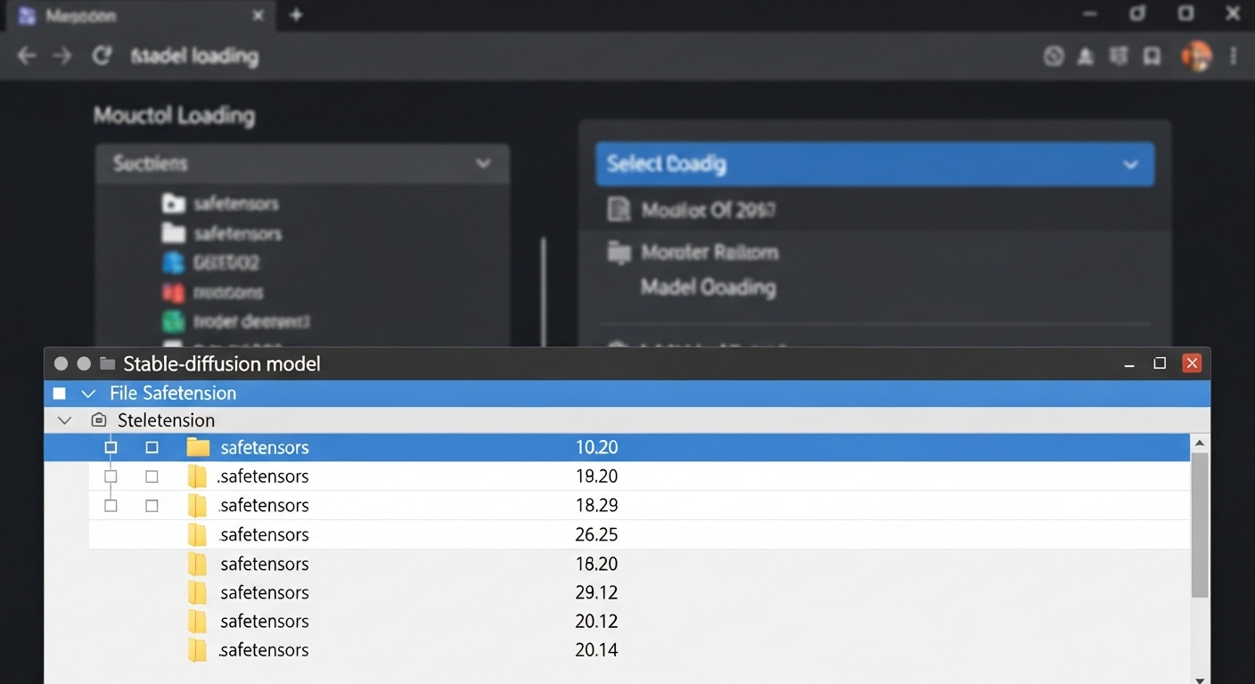 Stable Diffusion Web UIのモデルファイルを格納するフォルダ構造の図解。