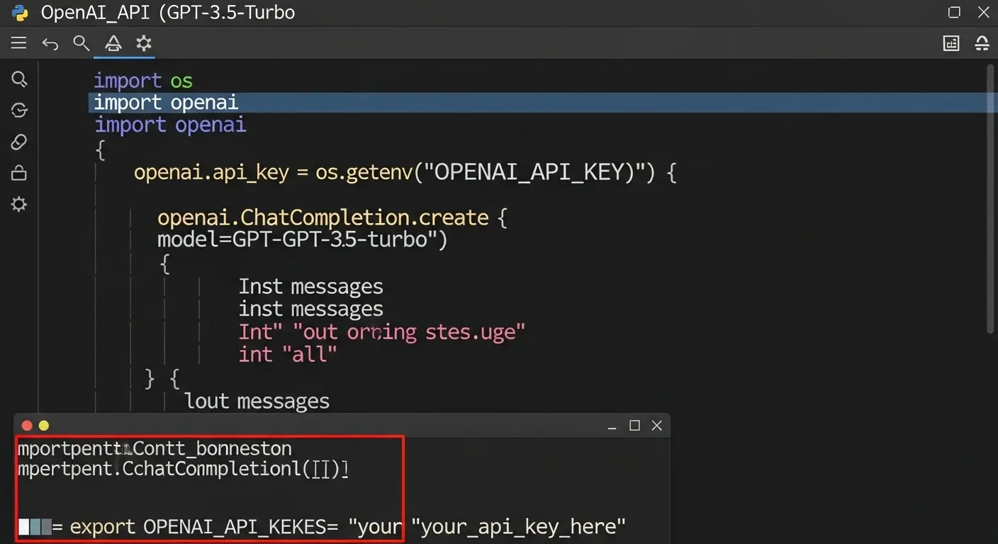 OpenAI GPT-3.5-turbo APIを利用したPythonコード例。