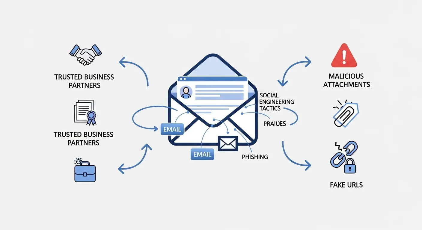 標的型攻撃メールの手口と構造の解説図