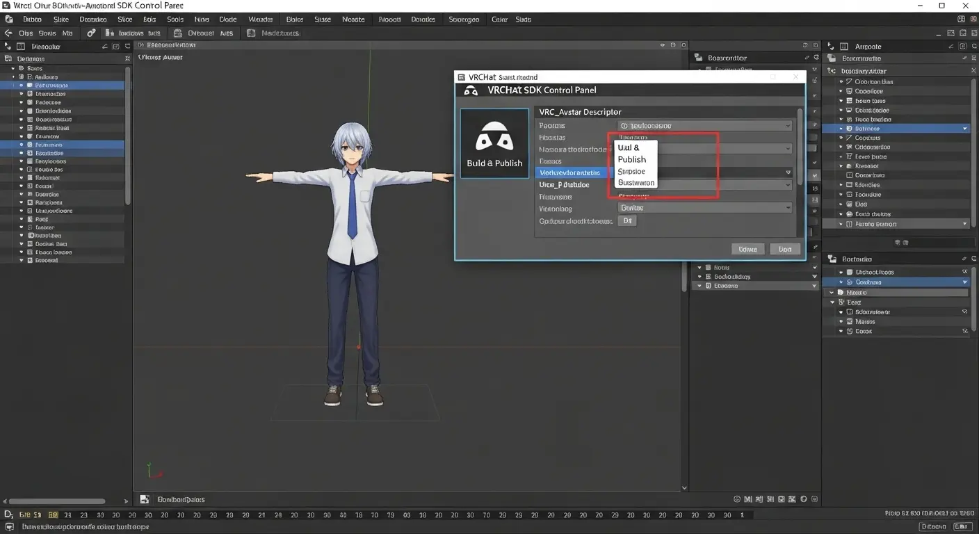 UnityでのVRChat SDK設定とアップロード前の最終確認画面