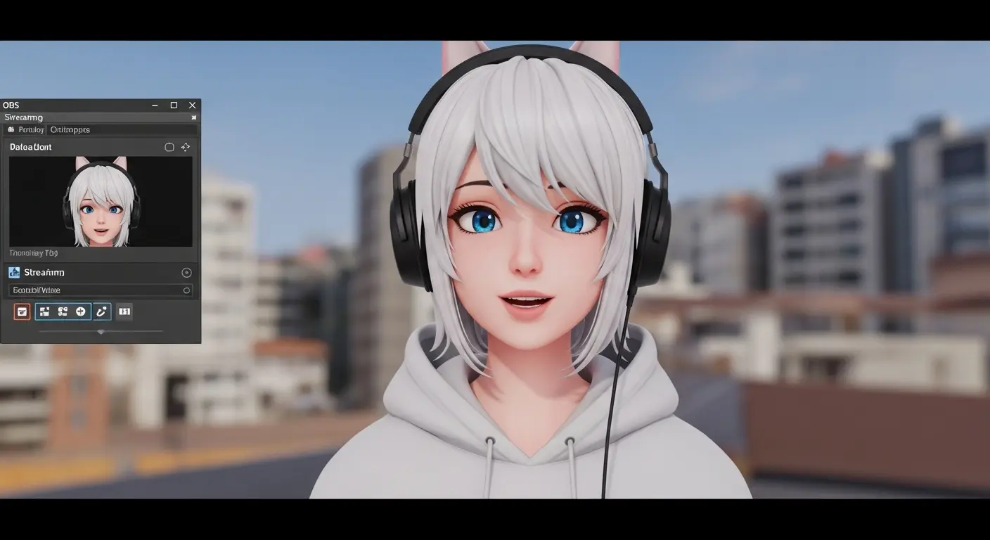 VRChatアバターをVTuber配信に活用する様子