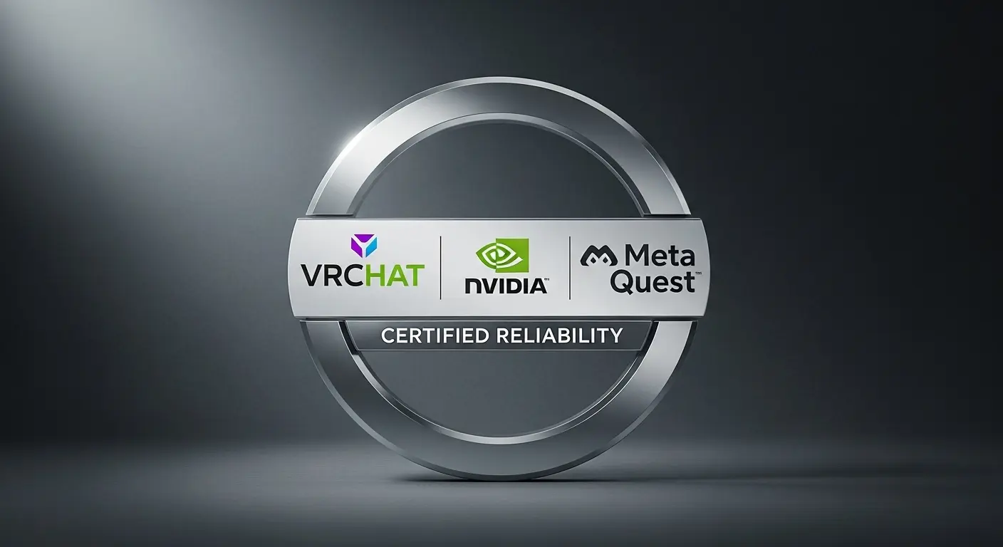 VRChat、NVIDIA、Meta Questの公式情報源ロゴ