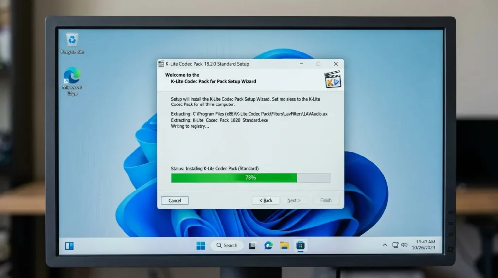 Windows 11に最新オーディオコーデックを導入して再生エラーを防止する画面