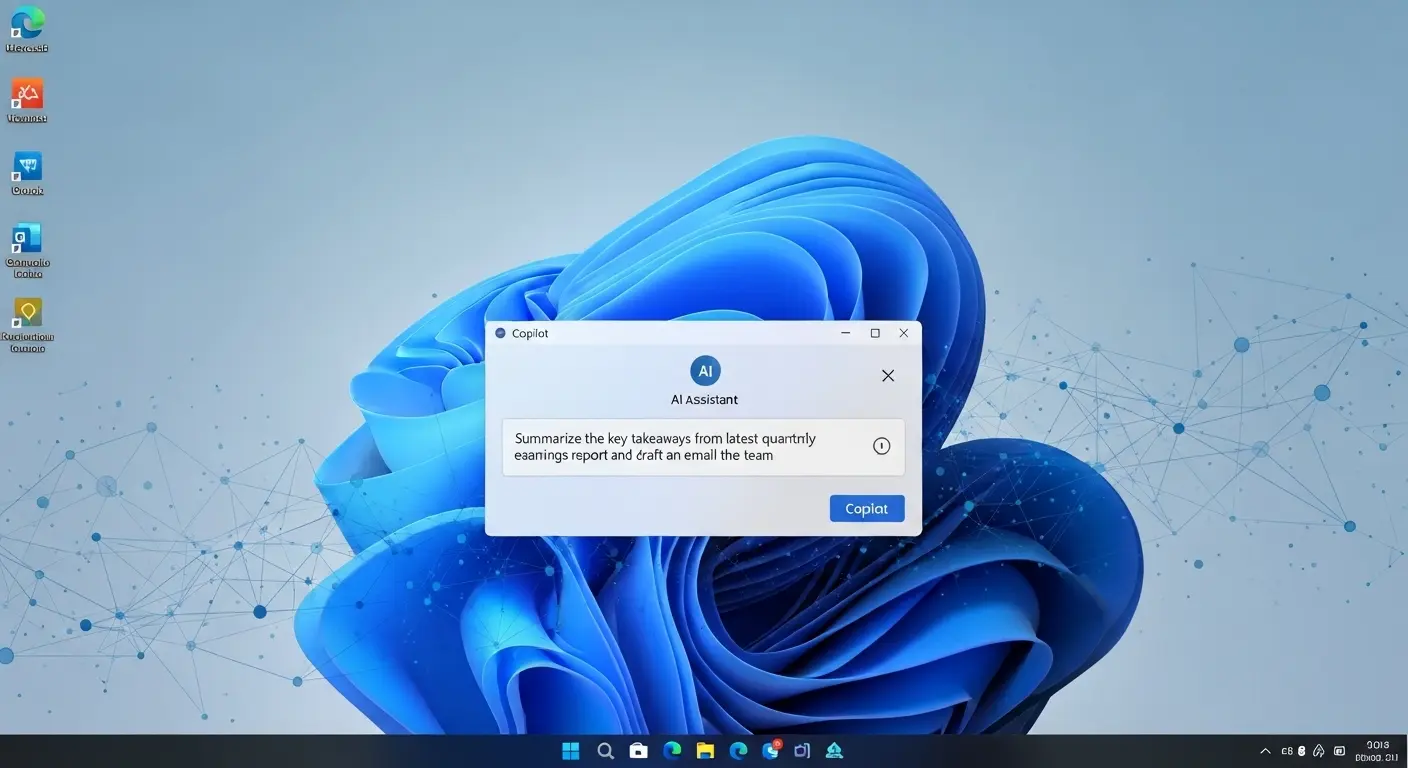 Windows 11の最新バージョンに搭載されたAIアシスタント機能Copilotの利用画面