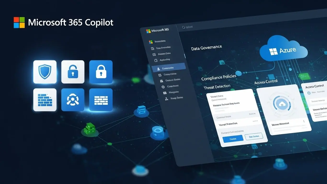 Microsoft 365 Copilotのデータ保護設定とセキュリティ、コンプライアンス管理画面のイメージ