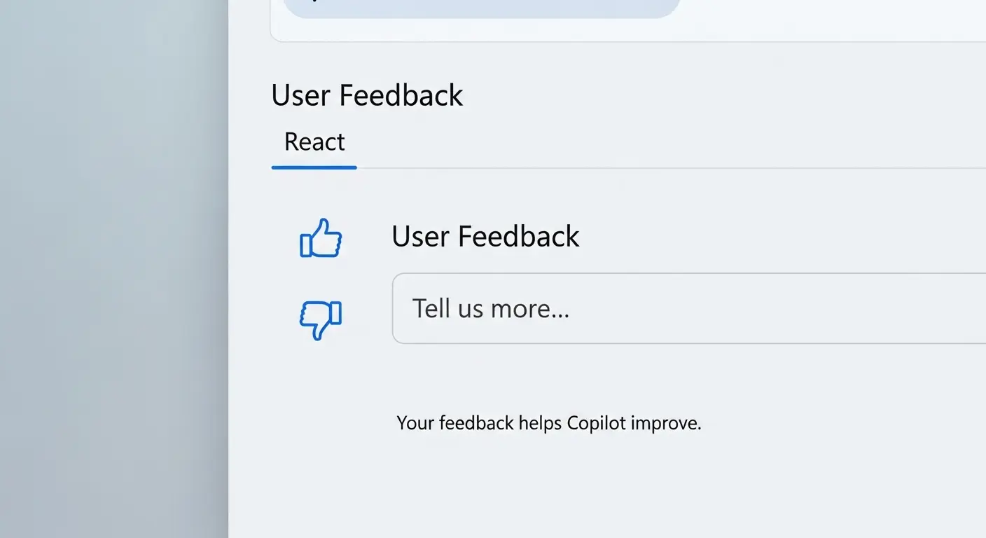 Copilotの学習を助けるフィードバック画面
