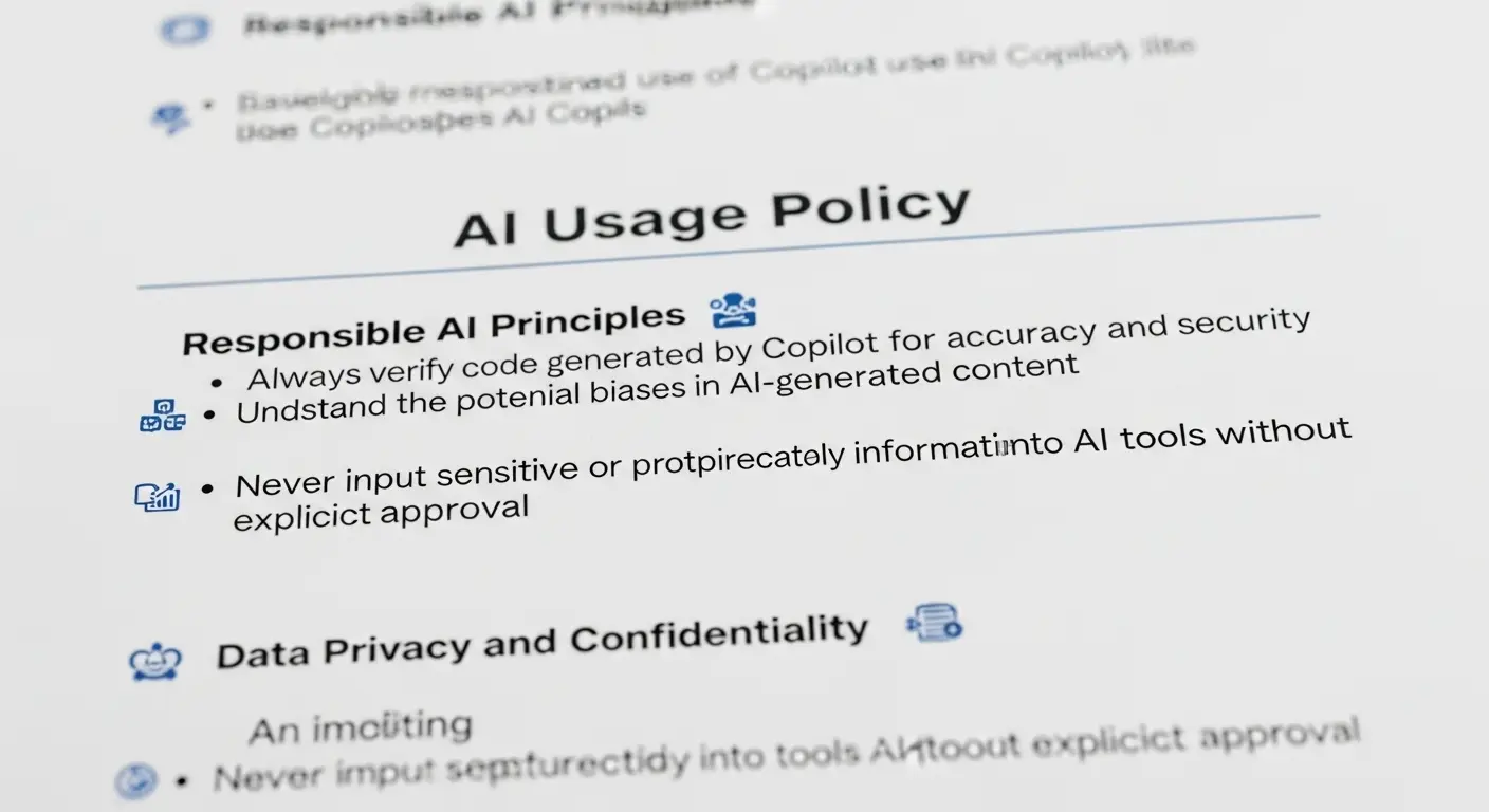 企業でのCopilot利用に関するガイドラインをまとめた文書。