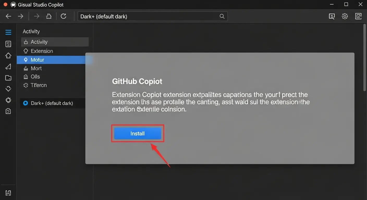 Visual Studio Codeの拡張機能マーケットプレイスでGitHub Copilotをインストールする画面。