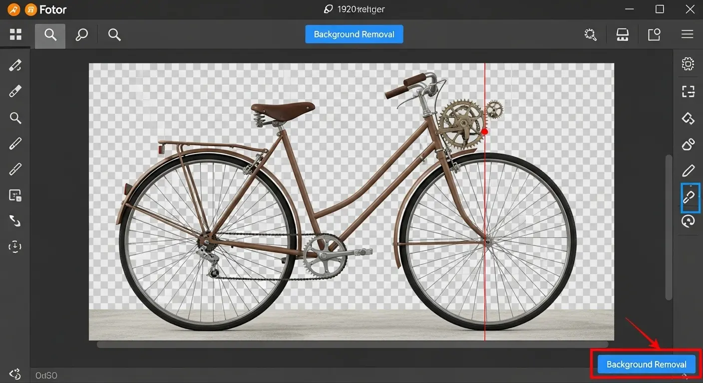 Fotorアプリで背景透過処理を行い、被写体をPNG形式で保存している画面。