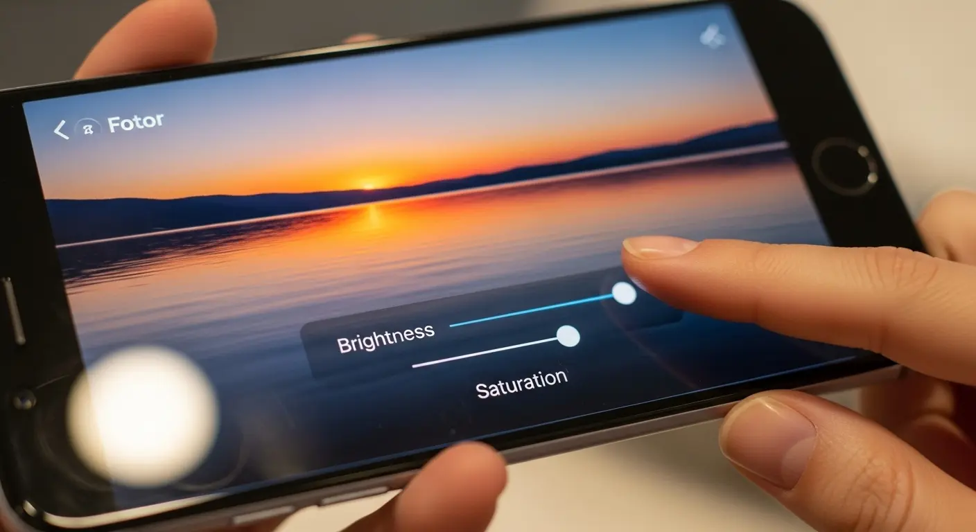 Fotorアプリでの基本的な明るさ、コントラスト調整の使い方。