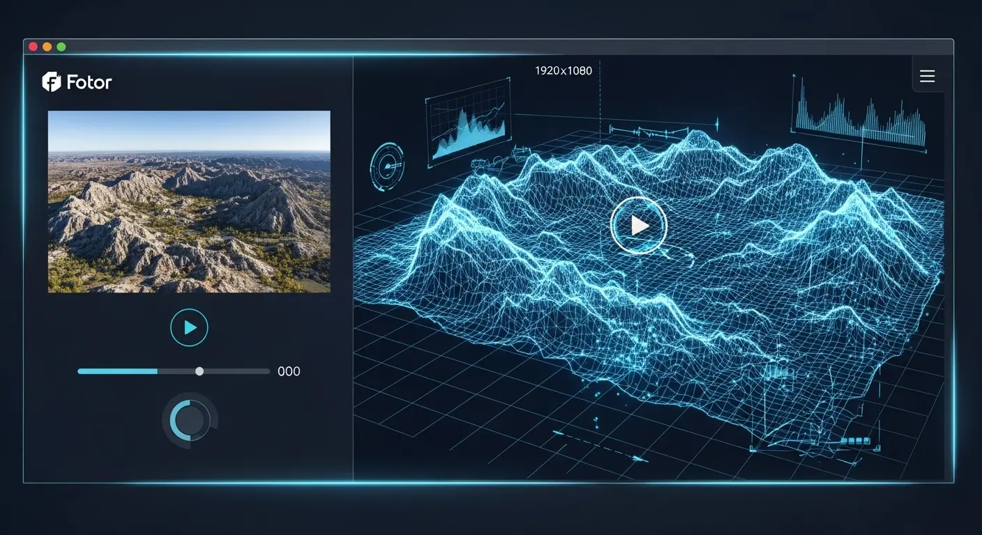 Fotorアプリの将来性。2D画像から3Dモデルや動画編集機能への拡張イメージ。