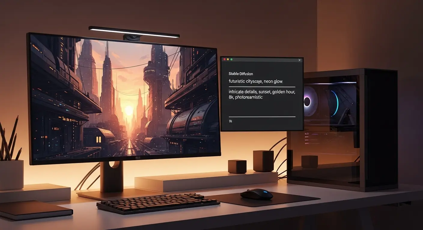 プロンプトの正しい順番と構成を理解し、満足のいく高品質なAIイラストが生成された画面。