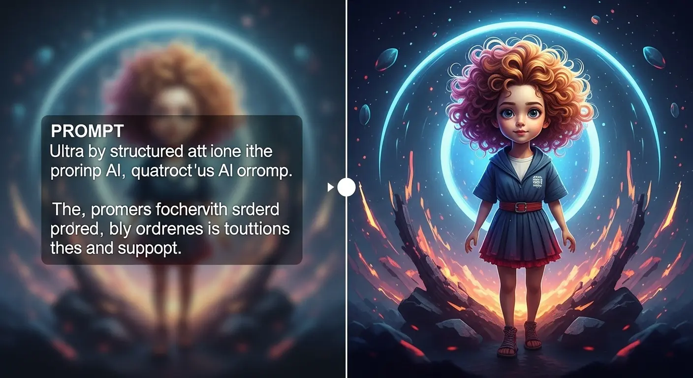 プロンプトの順番が間違っているために低品質になった画像と、正しく構成されているために高品質になった画像の比較。