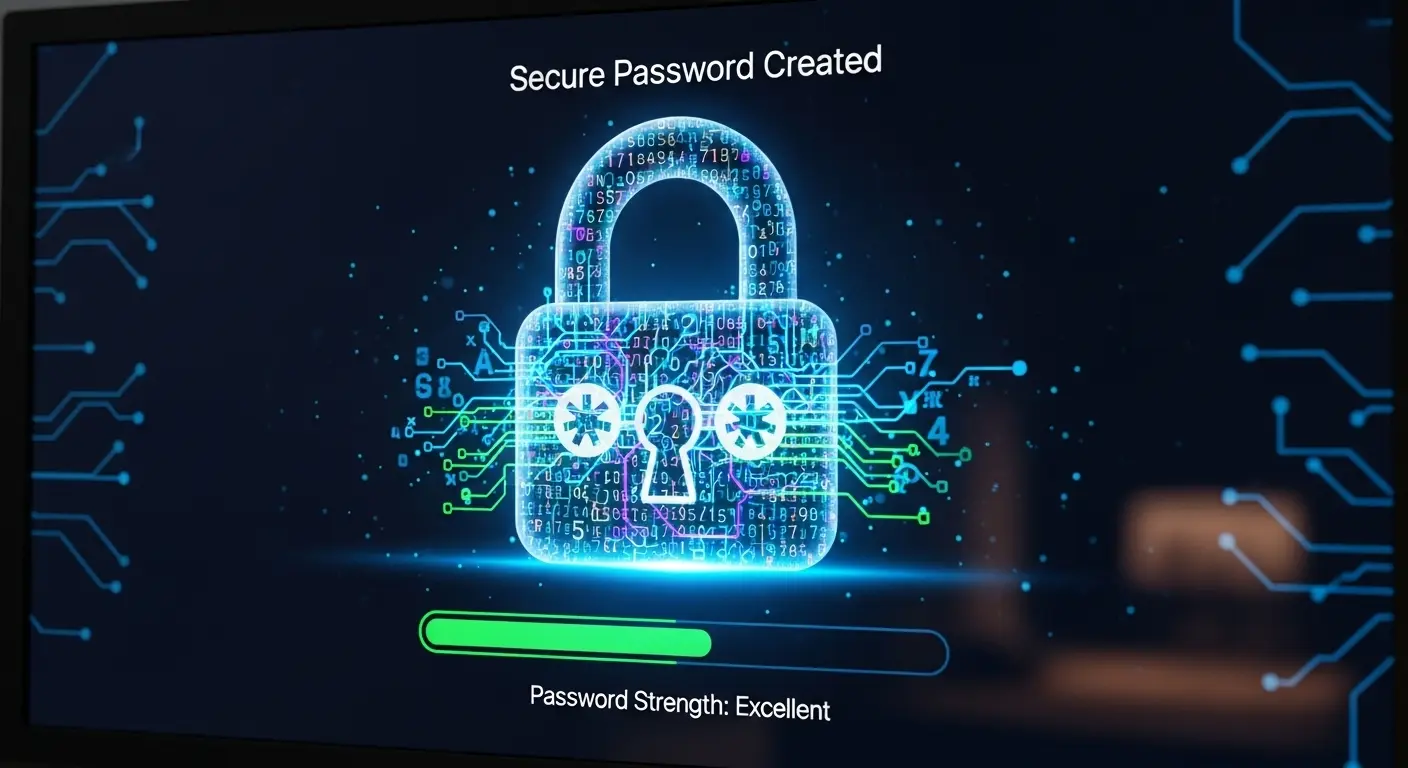 二段階認証や強力なパスワード設定の重要性を示すセキュリティ画面。