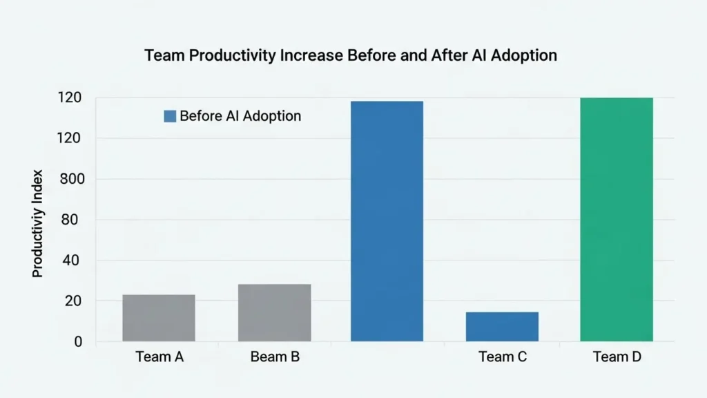 AI導入による生産性向上のグラフ