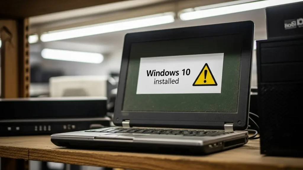 中古PC購入時の注意点を喚起するイメージ