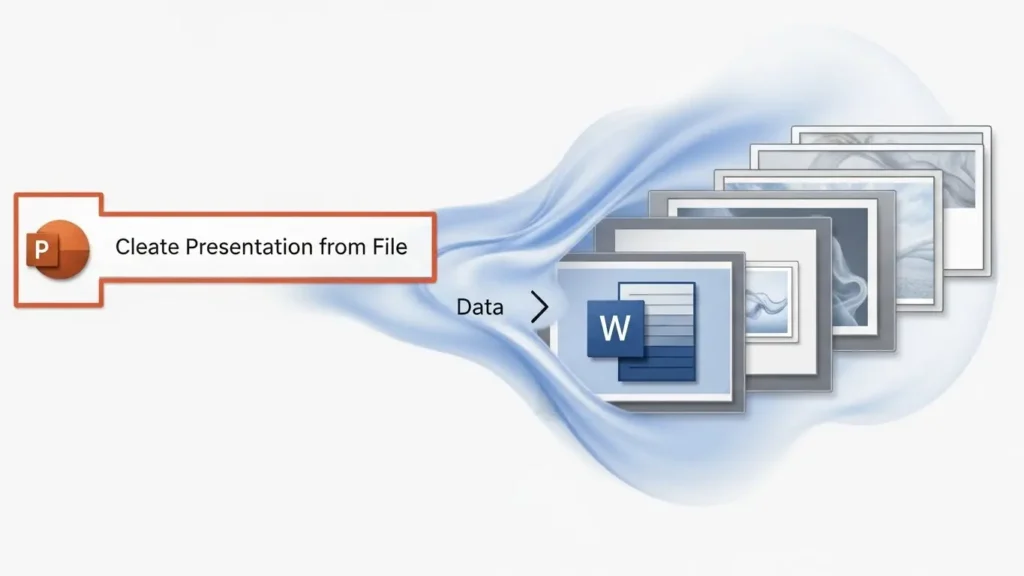 Word文書からPowerPointスライドを自動作成する機能