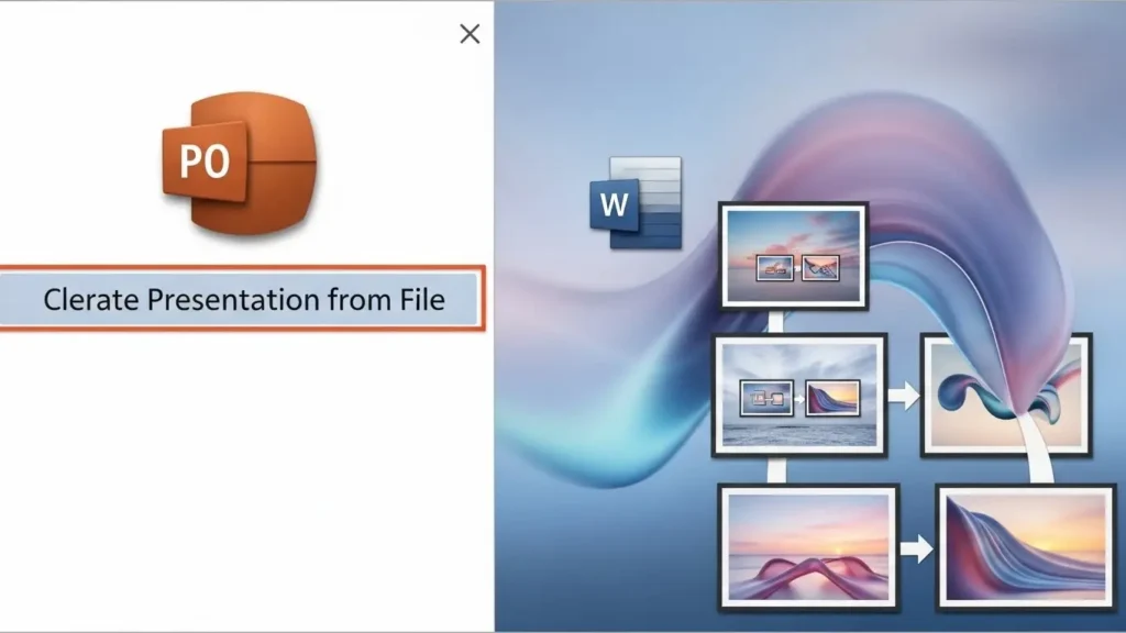 Word文書からPowerPointスライドを自動作成する機能