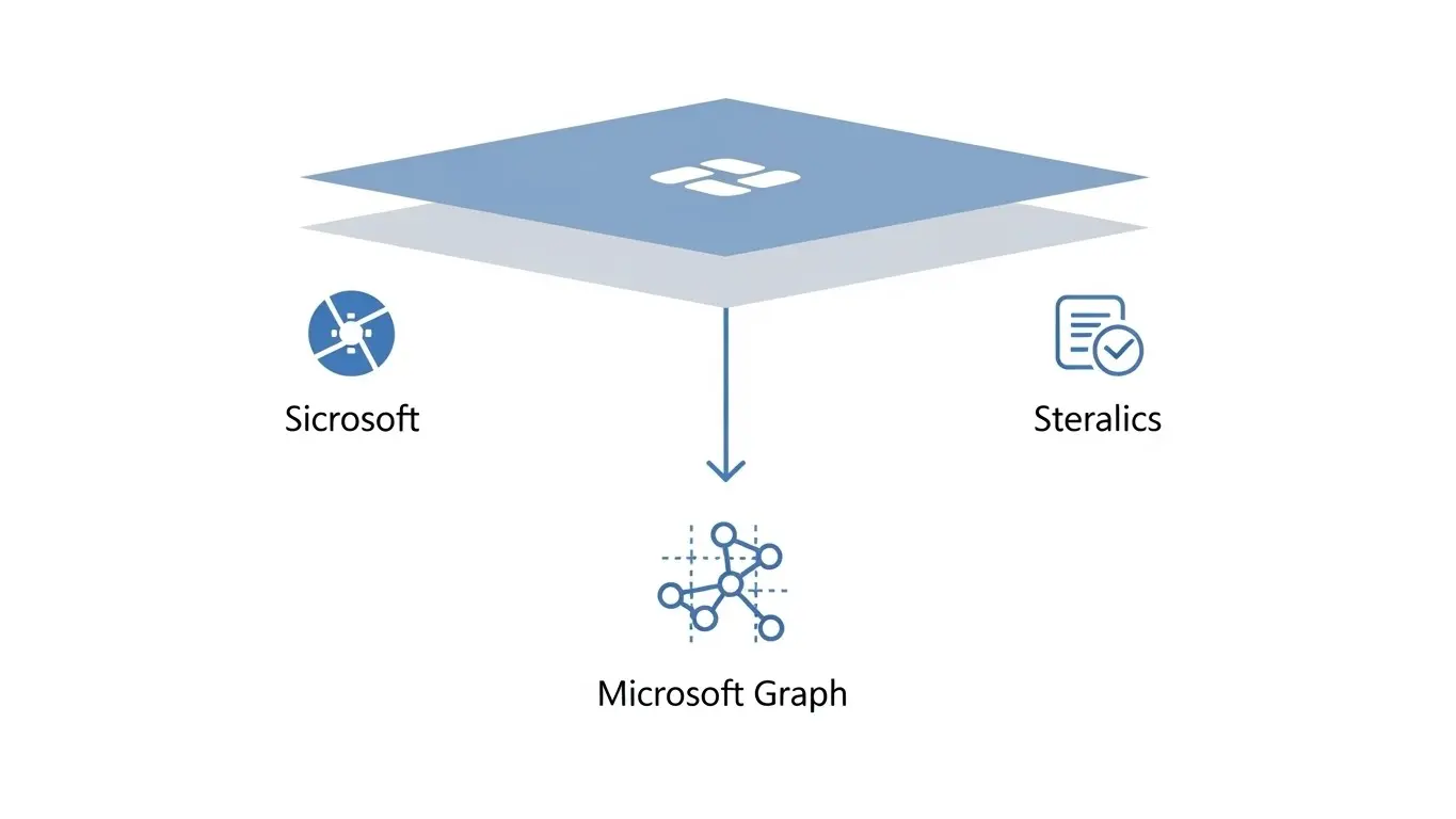 ユーザーのプロンプトからCopilotがMicrosoft Graphを介して組織データにアクセスするデータフローの図