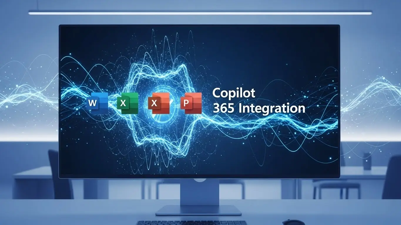 Windows 11の画面上でMicrosoft 365とCopilotが統合されているイメージ